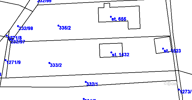 Parcela st. 654 v KÚ Kaznějov, Katastrální mapa