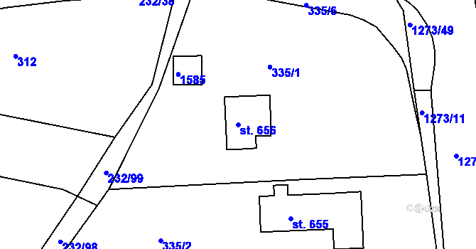 Parcela st. 656 v KÚ Kaznějov, Katastrální mapa