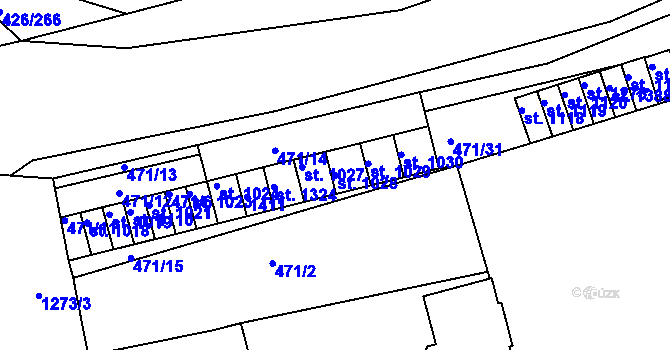 Parcela st. 1028 v KÚ Kaznějov, Katastrální mapa