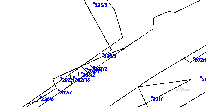 Parcela st. 226/5 v KÚ Kaznějov, Katastrální mapa