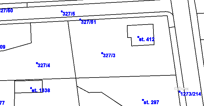 Parcela st. 327/3 v KÚ Kaznějov, Katastrální mapa