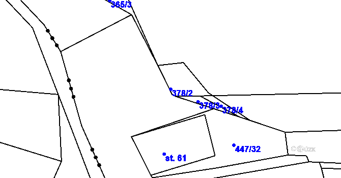 Parcela st. 378/2 v KÚ Kaznějov, Katastrální mapa