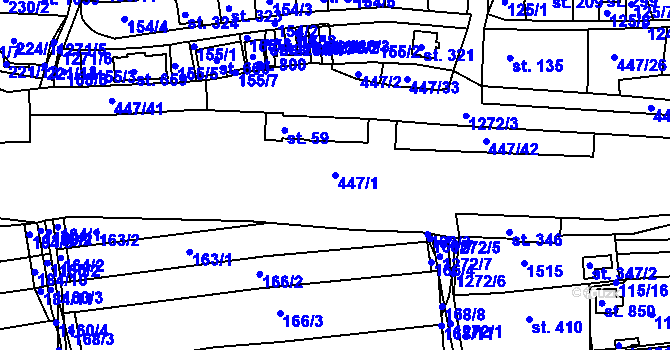 Parcela st. 447/1 v KÚ Kaznějov, Katastrální mapa