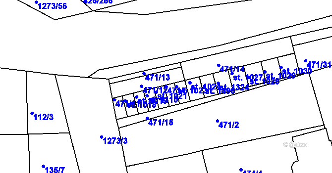 Parcela st. 471/6 v KÚ Kaznějov, Katastrální mapa