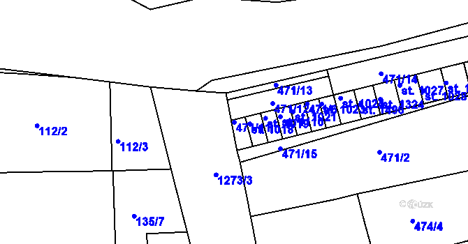 Parcela st. 471/11 v KÚ Kaznějov, Katastrální mapa