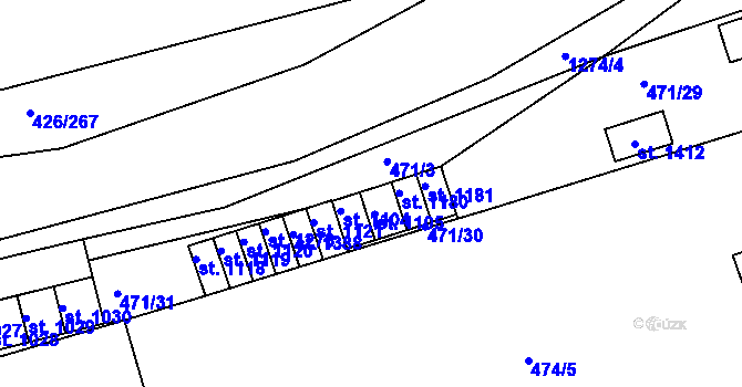 Parcela st. 471/24 v KÚ Kaznějov, Katastrální mapa