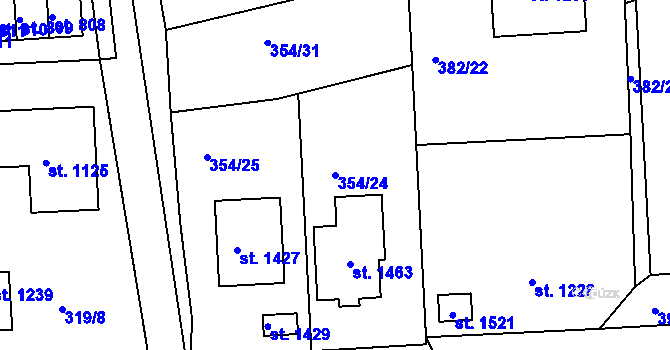 Parcela st. 354/24 v KÚ Kaznějov, Katastrální mapa