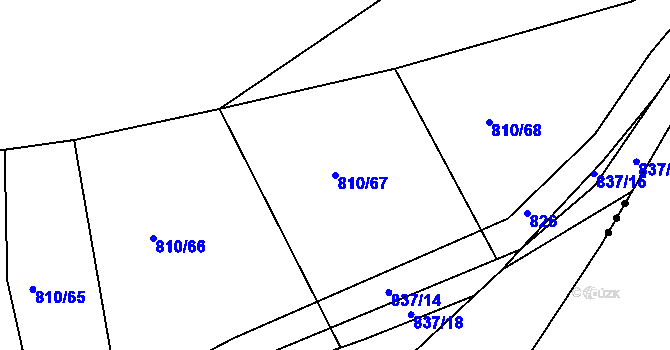Parcela st. 810/67 v KÚ Kaznějov, Katastrální mapa