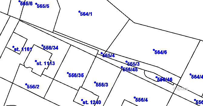 Parcela st. 565/4 v KÚ Kaznějov, Katastrální mapa