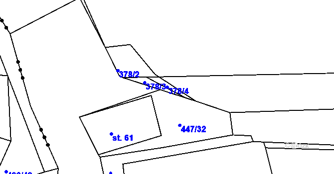 Parcela st. 378/4 v KÚ Kaznějov, Katastrální mapa