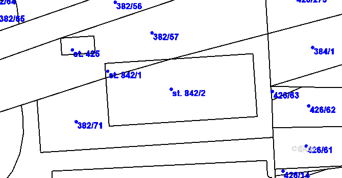 Parcela st. 842/2 v KÚ Kaznějov, Katastrální mapa