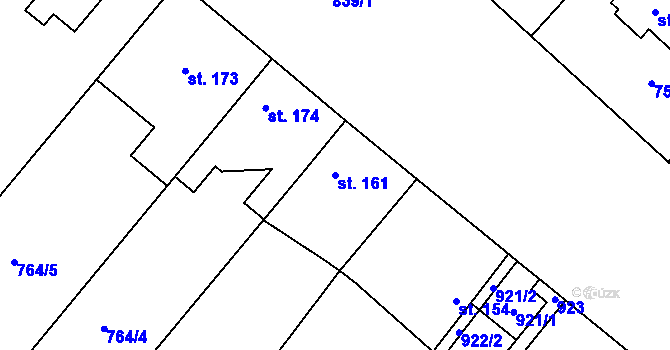 Parcela st. 161 v KÚ Kbel, Katastrální mapa