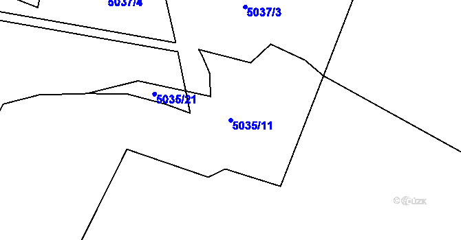Parcela st. 5035/11 v KÚ Kbel, Katastrální mapa