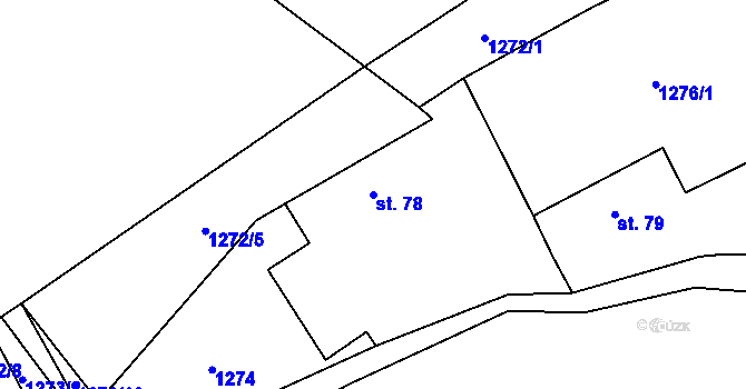 Parcela st. 78 v KÚ Kbel u Přeštic, Katastrální mapa