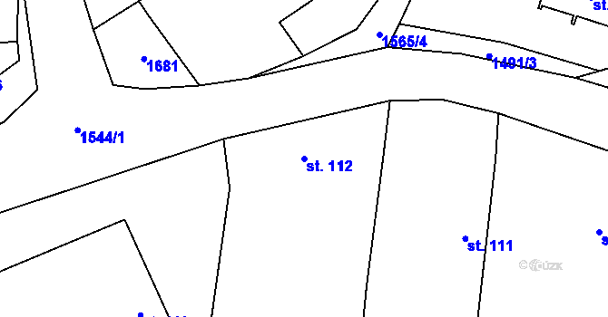 Parcela st. 112 v KÚ Kbel u Přeštic, Katastrální mapa