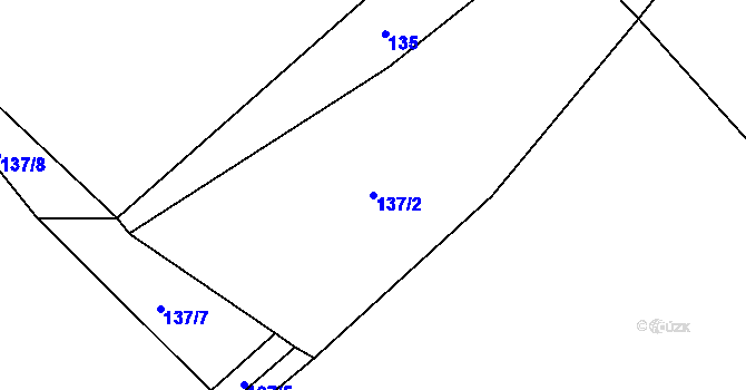 Parcela st. 137/2 v KÚ Kbel u Přeštic, Katastrální mapa