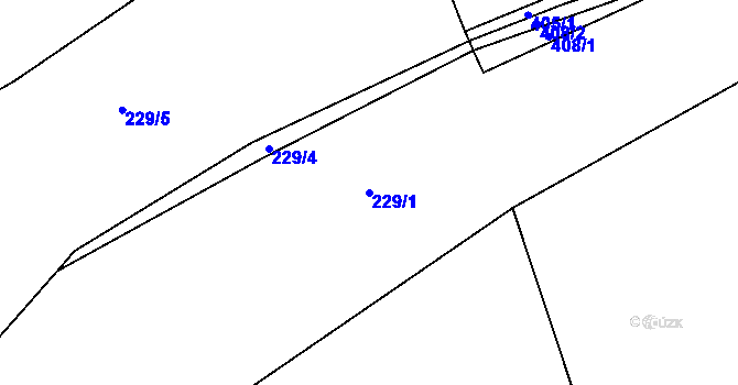 Parcela st. 229/1 v KÚ Kbel u Přeštic, Katastrální mapa