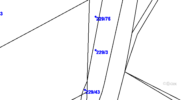 Parcela st. 229/3 v KÚ Kbel u Přeštic, Katastrální mapa