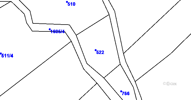 Parcela st. 522 v KÚ Kbel u Přeštic, Katastrální mapa