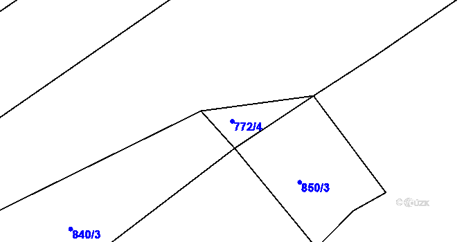 Parcela st. 772/4 v KÚ Kbel u Přeštic, Katastrální mapa
