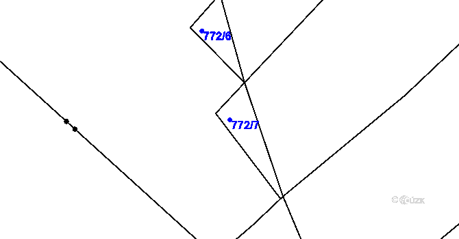 Parcela st. 772/7 v KÚ Kbel u Přeštic, Katastrální mapa