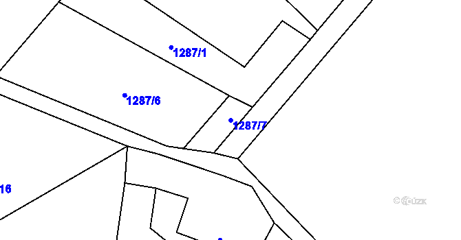 Parcela st. 1287/7 v KÚ Kbel u Přeštic, Katastrální mapa
