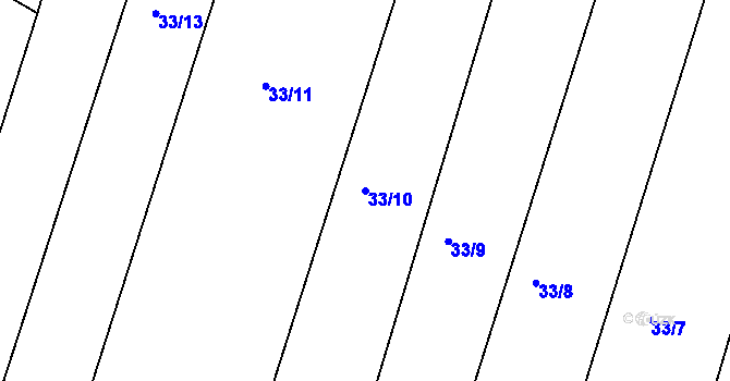 Parcela st. 33/10 v KÚ Kbel u Přeštic, Katastrální mapa
