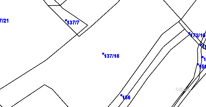 Parcela st. 137/18 v KÚ Kbel u Přeštic, Katastrální mapa