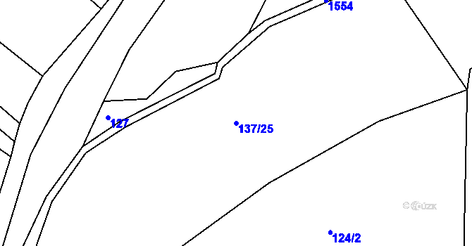 Parcela st. 137/25 v KÚ Kbel u Přeštic, Katastrální mapa