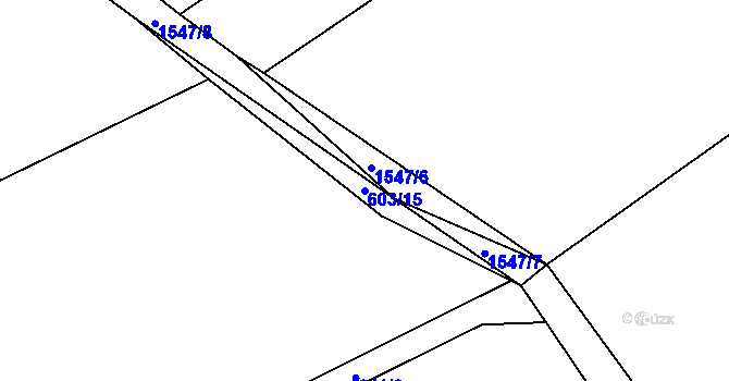 Parcela st. 603/15 v KÚ Kbel u Přeštic, Katastrální mapa