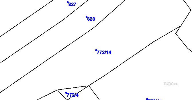 Parcela st. 772/14 v KÚ Kbel u Přeštic, Katastrální mapa