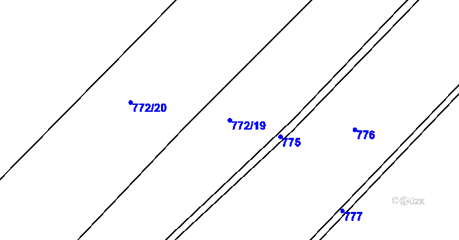 Parcela st. 772/19 v KÚ Kbel u Přeštic, Katastrální mapa