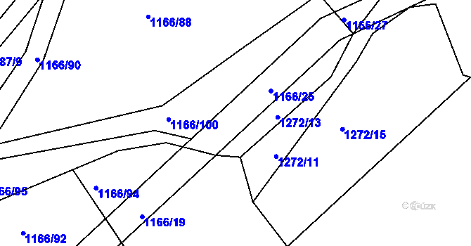 Parcela st. 1166/24 v KÚ Kbel u Přeštic, Katastrální mapa
