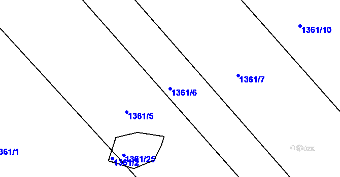 Parcela st. 1361/6 v KÚ Kbel u Přeštic, Katastrální mapa
