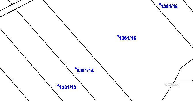 Parcela st. 1361/15 v KÚ Kbel u Přeštic, Katastrální mapa