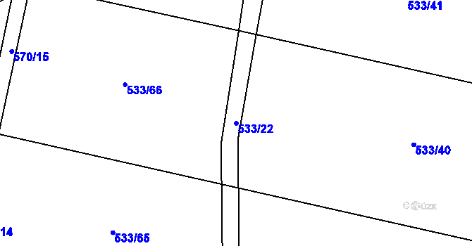 Parcela st. 533/22 v KÚ Malinec, Katastrální mapa