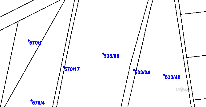 Parcela st. 533/68 v KÚ Malinec, Katastrální mapa