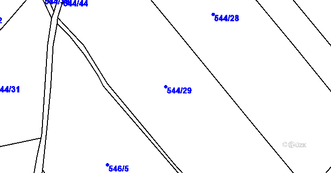 Parcela st. 544/29 v KÚ Malinec, Katastrální mapa