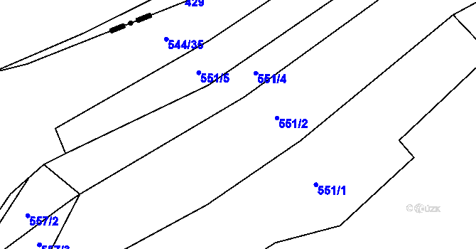 Parcela st. 544/34 v KÚ Malinec, Katastrální mapa