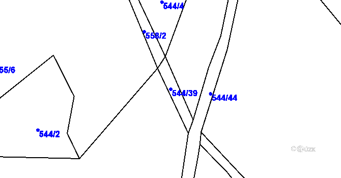 Parcela st. 544/39 v KÚ Malinec, Katastrální mapa