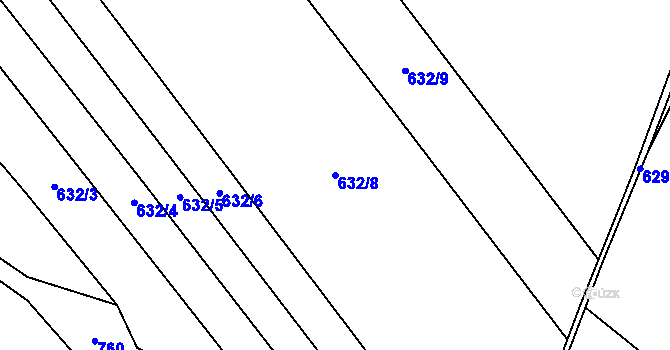 Parcela st. 632/8 v KÚ Malinec, Katastrální mapa