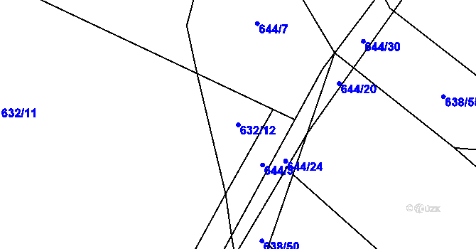 Parcela st. 632/12 v KÚ Malinec, Katastrální mapa