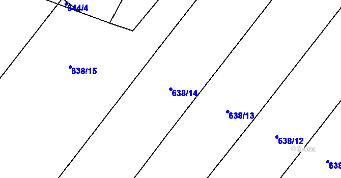 Parcela st. 638/14 v KÚ Malinec, Katastrální mapa