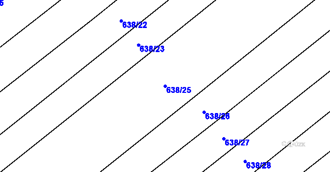 Parcela st. 638/25 v KÚ Malinec, Katastrální mapa