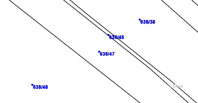 Parcela st. 638/47 v KÚ Malinec, Katastrální mapa