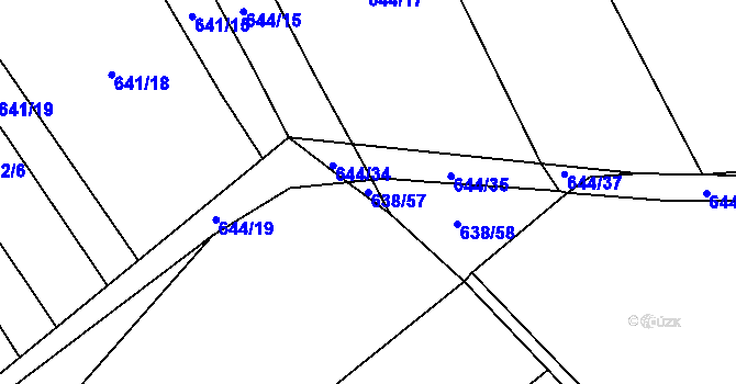 Parcela st. 638/57 v KÚ Malinec, Katastrální mapa