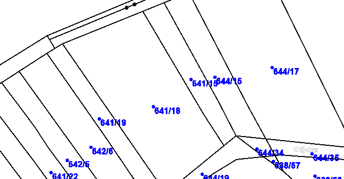 Parcela st. 641/16 v KÚ Malinec, Katastrální mapa