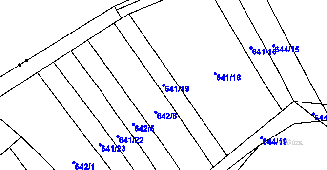 Parcela st. 641/19 v KÚ Malinec, Katastrální mapa