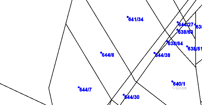 Parcela st. 644/8 v KÚ Malinec, Katastrální mapa