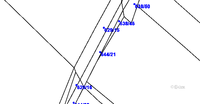 Parcela st. 644/21 v KÚ Malinec, Katastrální mapa